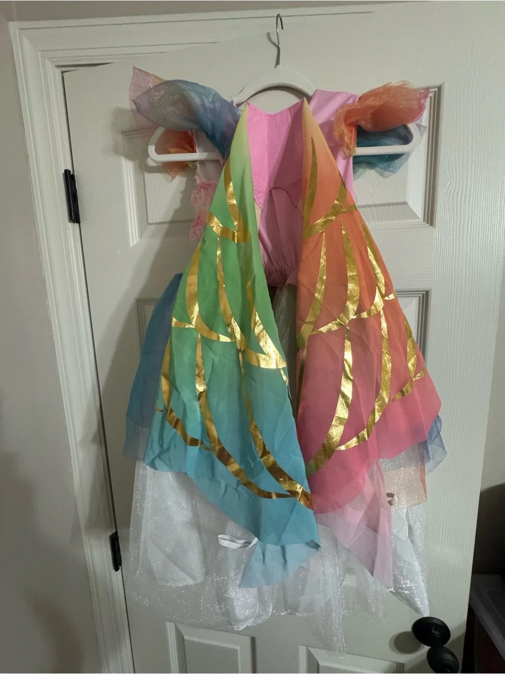 Girls Rainbow Flower Tulle Fairy Costume Light Up Dress - Size Medium